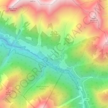 Carte topographique Bschlabs, altitude, relief