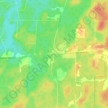 Carte topographique Loretta, altitude, relief