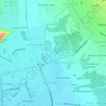 Carte topographique Escates, altitude, relief