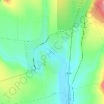 Carte topographique Cataloi, altitude, relief