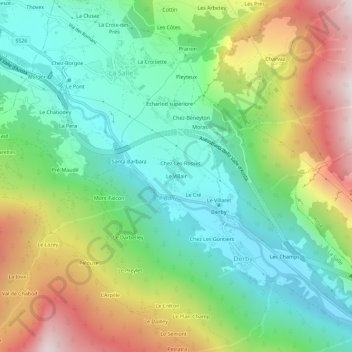 Carte topographique Le Villair, altitude, relief