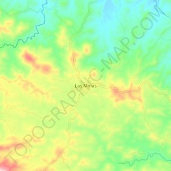 Carte topographique Las Minas, altitude, relief