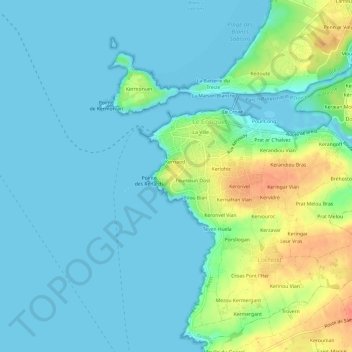 Carte topographique Le Bilou, altitude, relief
