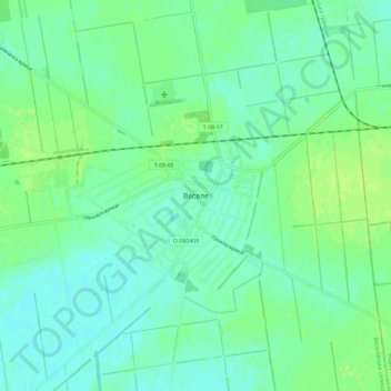 Carte topographique Vesele, altitude, relief