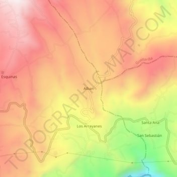 Carte topographique Alban, altitude, relief