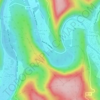 Carte topographique La Couture d'En-haut, altitude, relief
