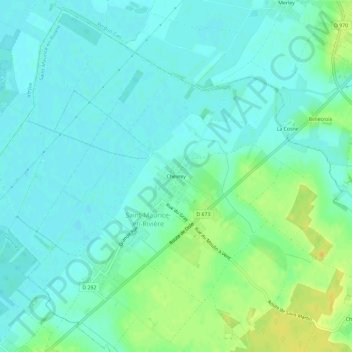 Carte topographique Chevrey, altitude, relief