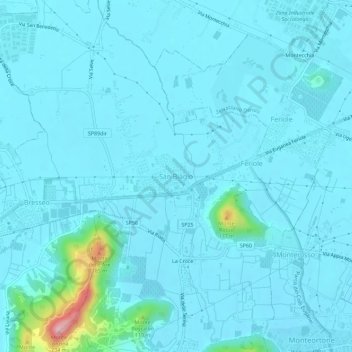Carte topographique San Biagio, altitude, relief