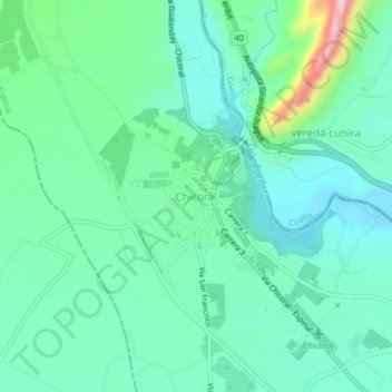 Carte topographique Chicoral, altitude, relief