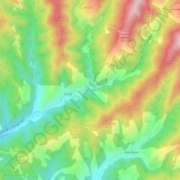 Carte topographique Renzetti, altitude, relief