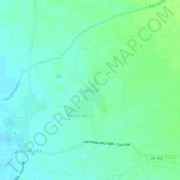 Carte topographique San José, altitude, relief