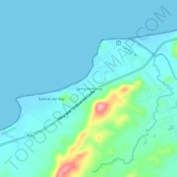 Carte topographique Santa Verónica, altitude, relief