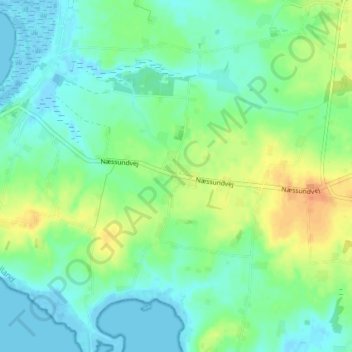 Carte topographique Vester Hvidbjerg, altitude, relief