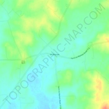 Carte topographique McMahan, altitude, relief