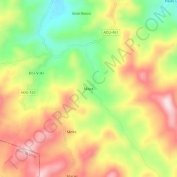 Carte topographique Mapa, altitude, relief