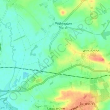 Carte topographique Nunnington, altitude, relief