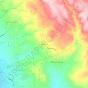 Carte topographique Armou, altitude, relief