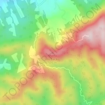 Carte topographique Morro do Barão, altitude, relief