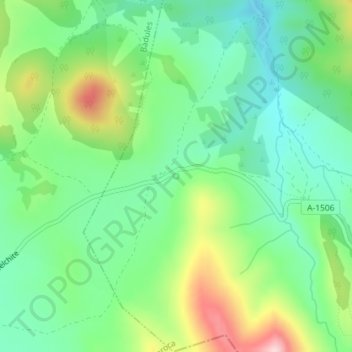 Carte topographique Manantial del Campo, altitude, relief
