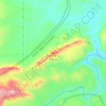 Carte topographique Mt. Saharonim, altitude, relief