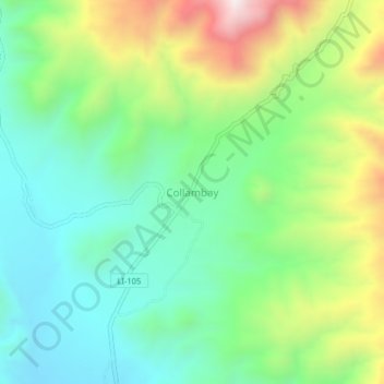 Carte topographique Collambay, altitude, relief
