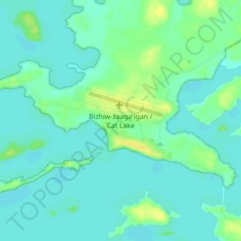 Carte topographique Cat Lake, altitude, relief