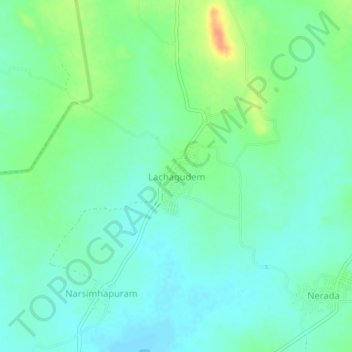 Carte topographique Lachagudem, altitude, relief