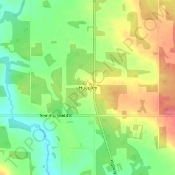 Carte topographique Hoadley, altitude, relief