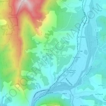Carte topographique Le Temple, altitude, relief