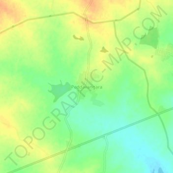 Carte topographique Peddavangara, altitude, relief