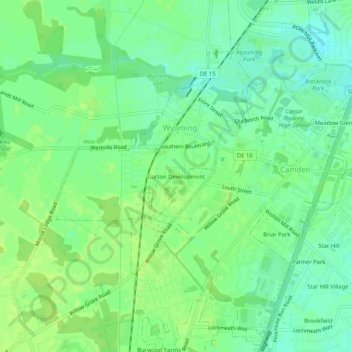 Carte topographique Garton Development, altitude, relief