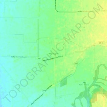 Carte topographique West Stayton, altitude, relief