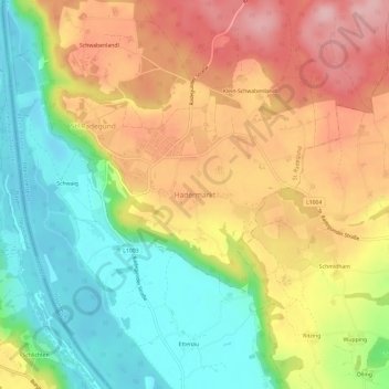 Carte topographique Hadermarkt, altitude, relief