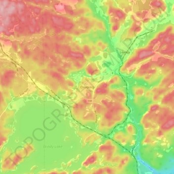 Carte topographique Onaping, altitude, relief