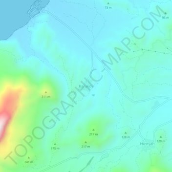Carte topographique Karaköy, altitude, relief