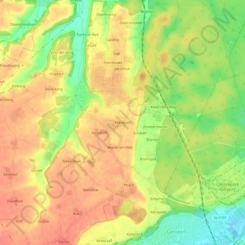 Carte topographique Altenbuch, altitude, relief