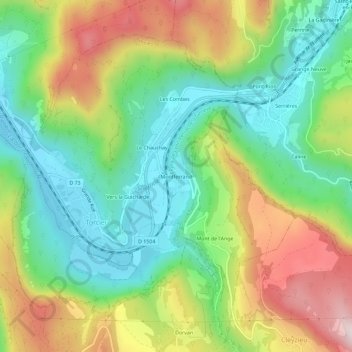 Carte topographique Montferrand, altitude, relief