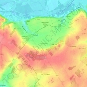 Carte topographique La Guimperie, altitude, relief