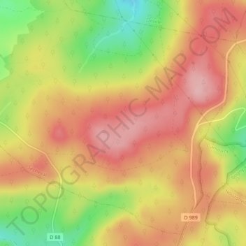 Carte topographique Bois de l'Or, altitude, relief