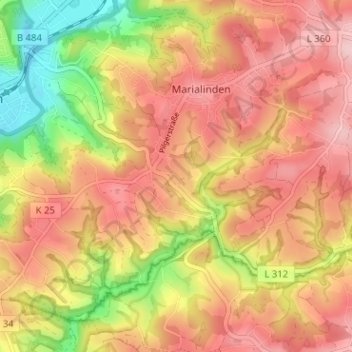Carte topographique Vilshoven, altitude, relief