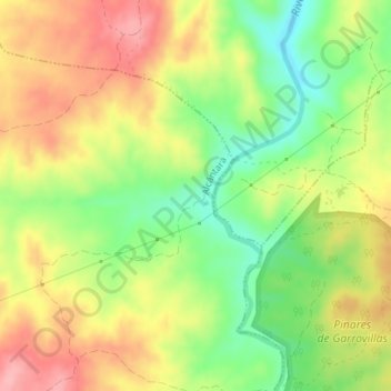 Carte topographique Doñana, altitude, relief