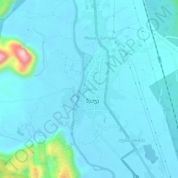 Carte topographique Viengkeo, altitude, relief