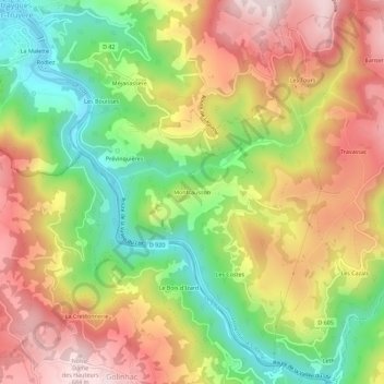 Carte topographique Montcausson, altitude, relief