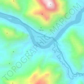 Carte topographique Nongkhiao-Tai, altitude, relief