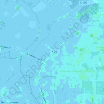 Carte topographique Südbollenhagen, altitude, relief