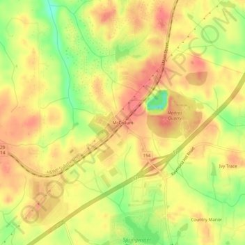 Carte topographique McCollum, altitude, relief
