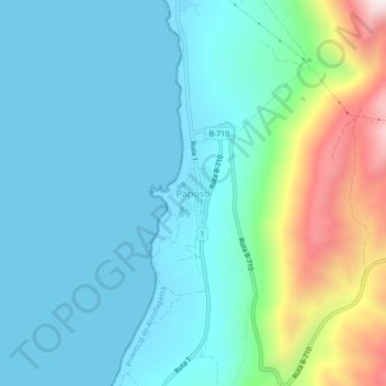 Carte topographique Paposo, altitude, relief