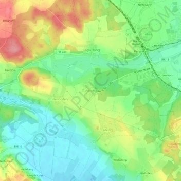 Carte topographique Pienzenau, altitude, relief