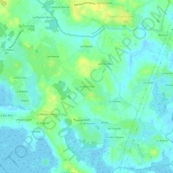 Carte topographique La Brionnière, altitude, relief