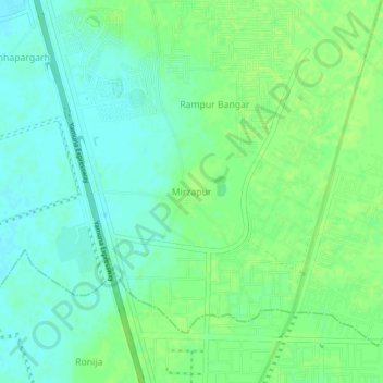 Carte topographique Mirzapur, altitude, relief
